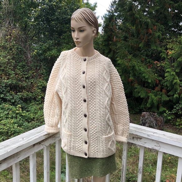 VTG KENNEDY ARDARA CABLE KNIT CARDIGAN SWEATER - Picture 1 of 7